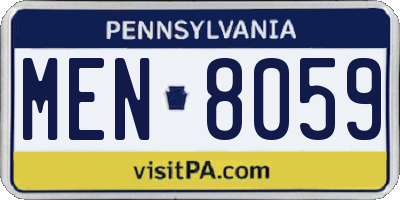 PA license plate MEN8059