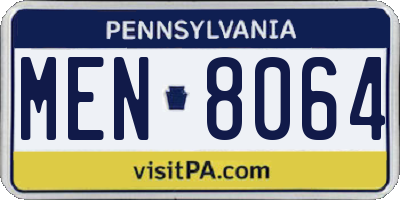 PA license plate MEN8064