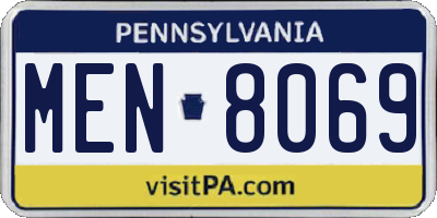 PA license plate MEN8069