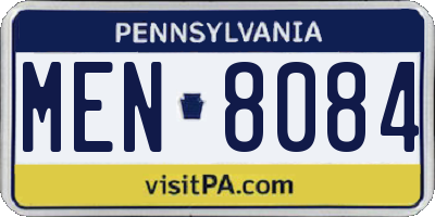 PA license plate MEN8084