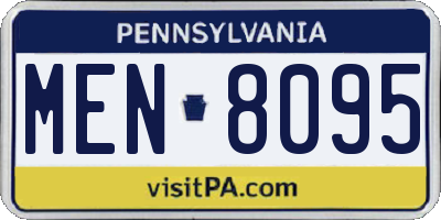 PA license plate MEN8095