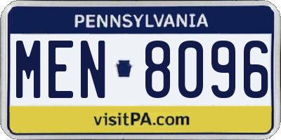 PA license plate MEN8096