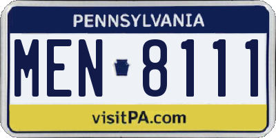 PA license plate MEN8111
