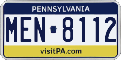 PA license plate MEN8112