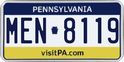 PA license plate MEN8119