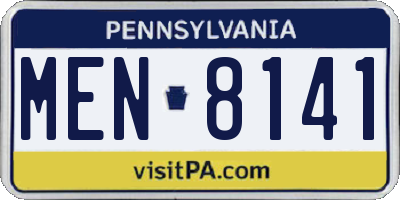 PA license plate MEN8141