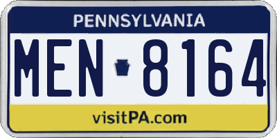 PA license plate MEN8164