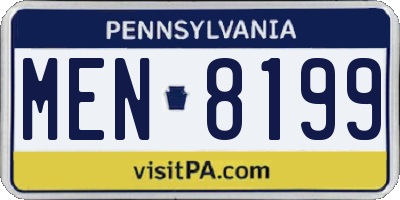 PA license plate MEN8199