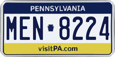 PA license plate MEN8224