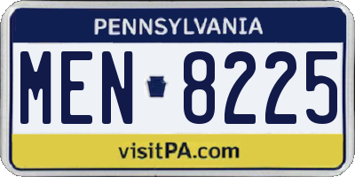PA license plate MEN8225