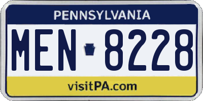 PA license plate MEN8228
