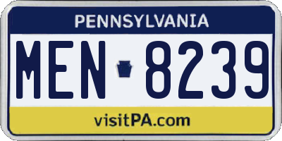 PA license plate MEN8239