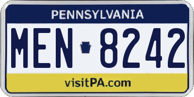 PA license plate MEN8242