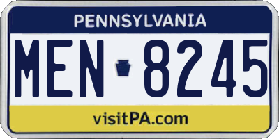PA license plate MEN8245