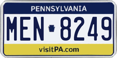 PA license plate MEN8249