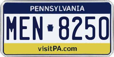 PA license plate MEN8250