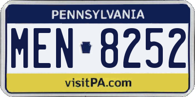 PA license plate MEN8252