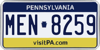 PA license plate MEN8259