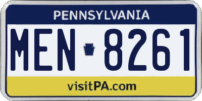PA license plate MEN8261