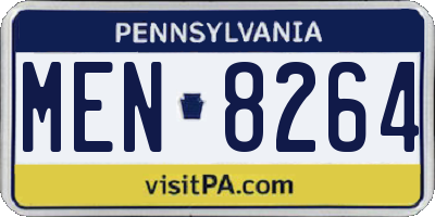 PA license plate MEN8264