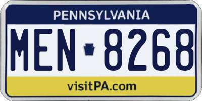 PA license plate MEN8268