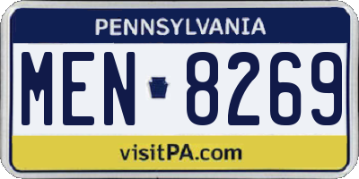 PA license plate MEN8269
