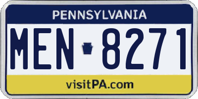 PA license plate MEN8271