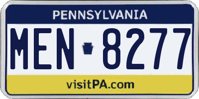 PA license plate MEN8277