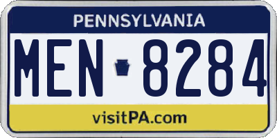 PA license plate MEN8284