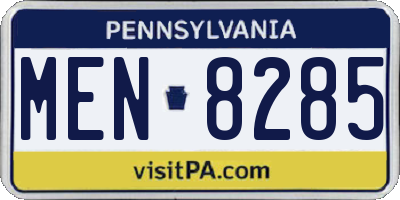 PA license plate MEN8285