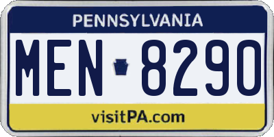 PA license plate MEN8290
