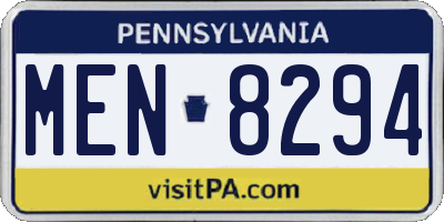 PA license plate MEN8294