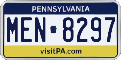 PA license plate MEN8297