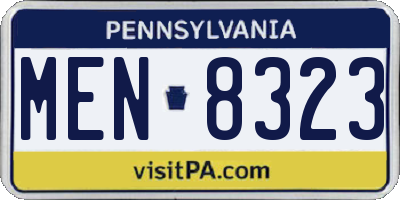 PA license plate MEN8323