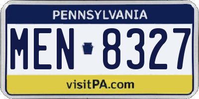 PA license plate MEN8327