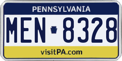 PA license plate MEN8328