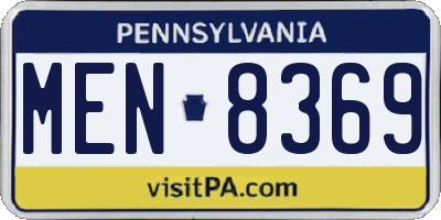 PA license plate MEN8369