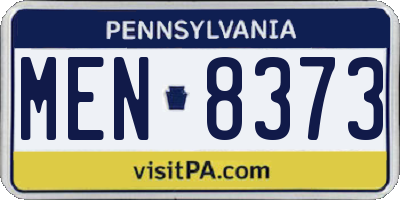 PA license plate MEN8373