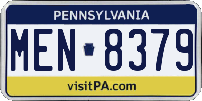 PA license plate MEN8379