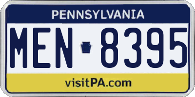 PA license plate MEN8395