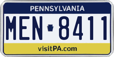 PA license plate MEN8411