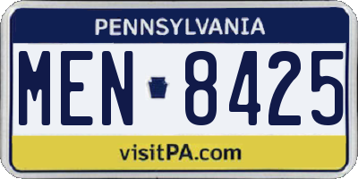 PA license plate MEN8425