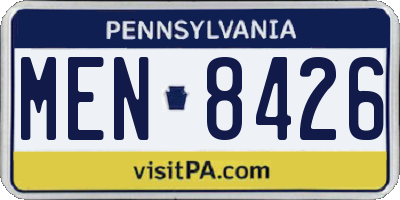 PA license plate MEN8426