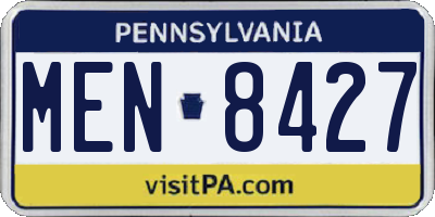 PA license plate MEN8427