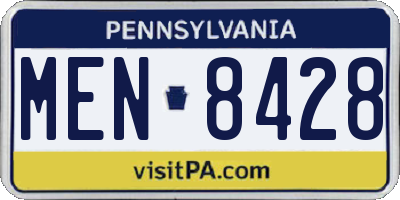 PA license plate MEN8428