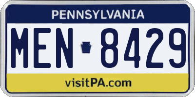 PA license plate MEN8429