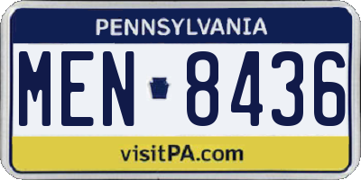 PA license plate MEN8436