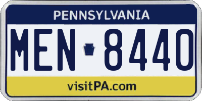 PA license plate MEN8440