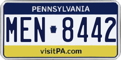 PA license plate MEN8442