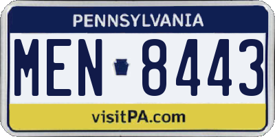 PA license plate MEN8443